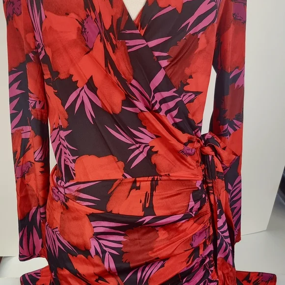 Veronica Beard Red and Pink Floral Dress - Picture 7 of 11